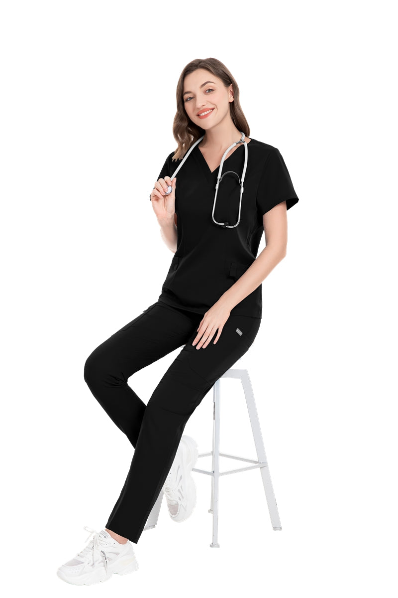 Women’s Medical Scrub Set – Black