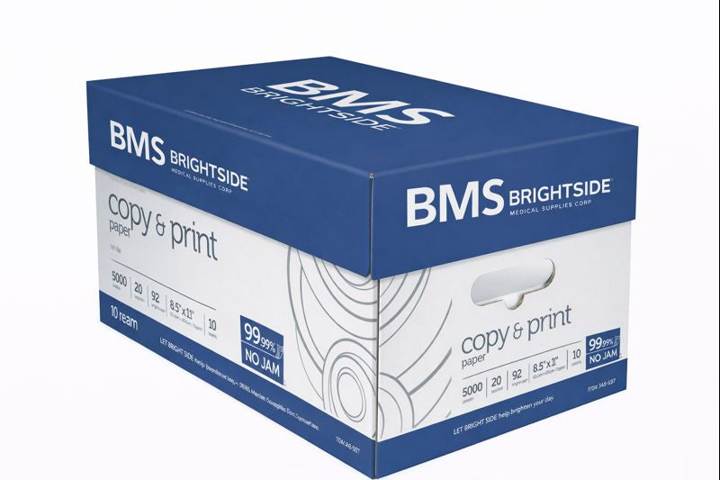 Multi-Use Printer & Copy Paper, 10 Reams, White, Letter (8.5" x 11"), 5000 Sheets Per Case, 20 Lb, 92 Brightness