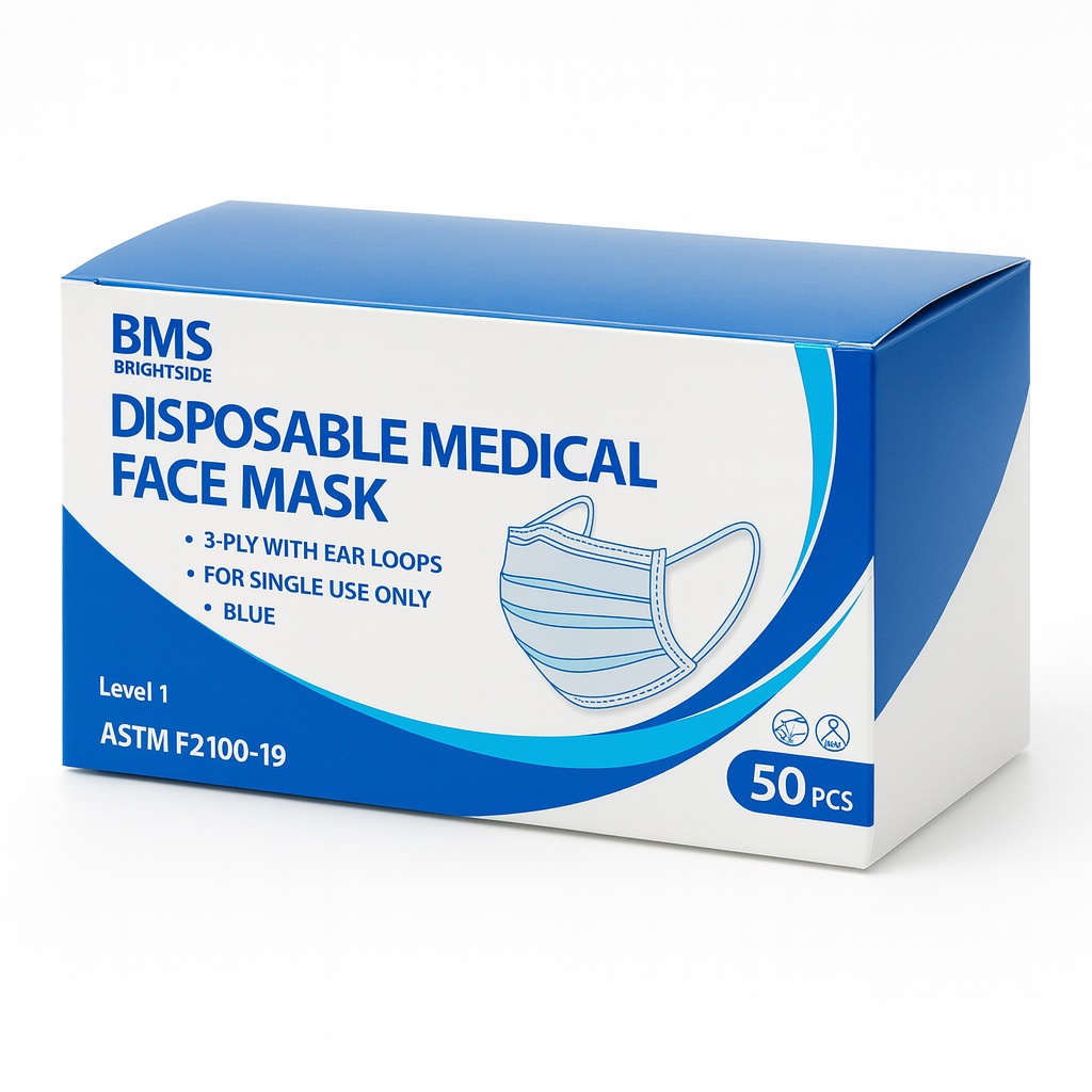 Ear Loop Face Mask Blue (3-Ply) — Box of 50