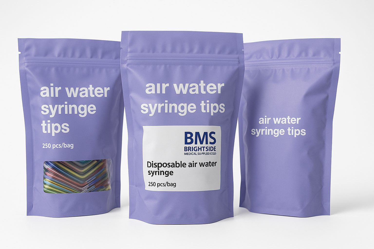 Air-Water Syringe Tips –Multi-Color, Metal Core (Pack of 250)