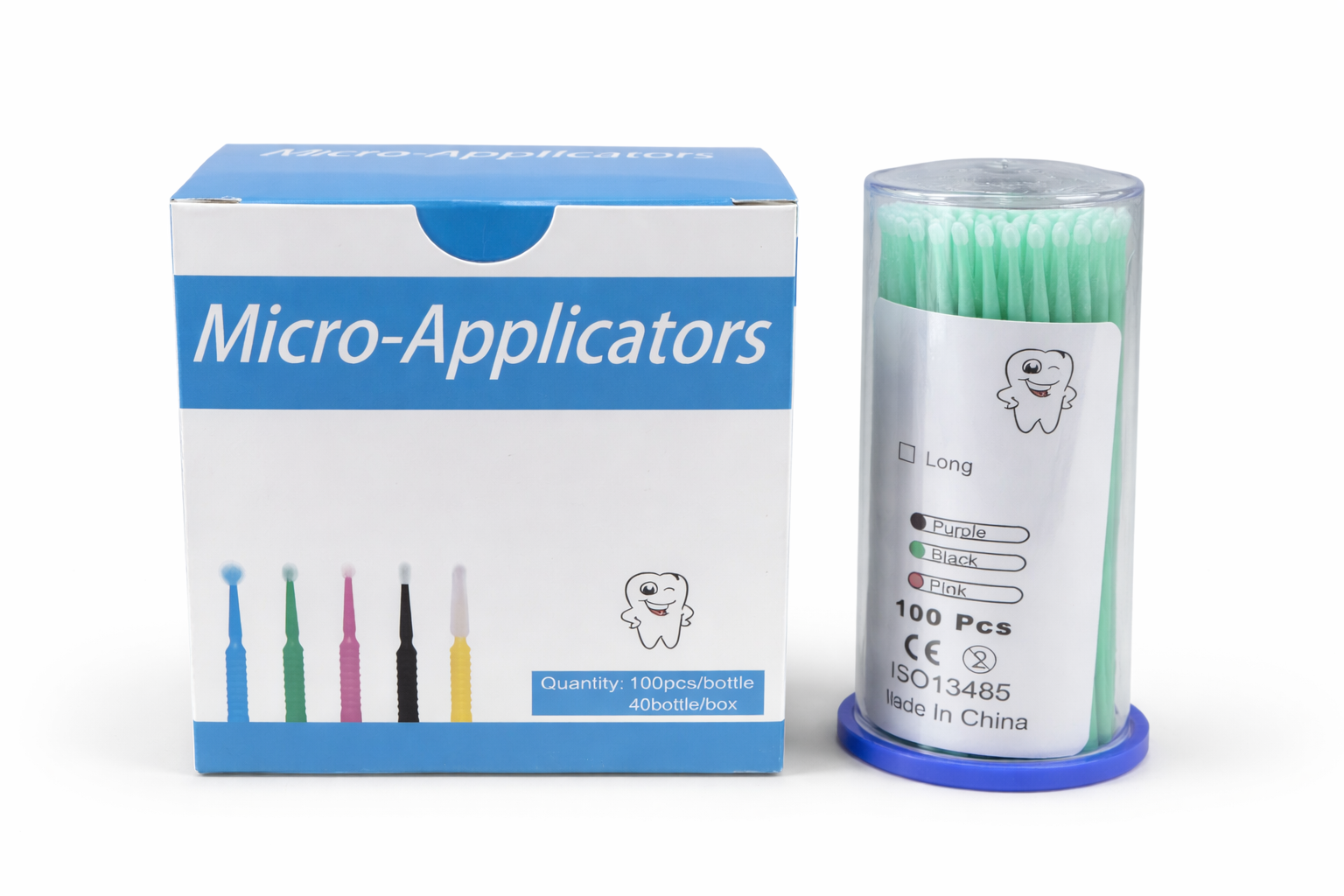 Micro-Brush Applicators – Disposable (100 pcs per Bottle, 4 Bottles per Box)