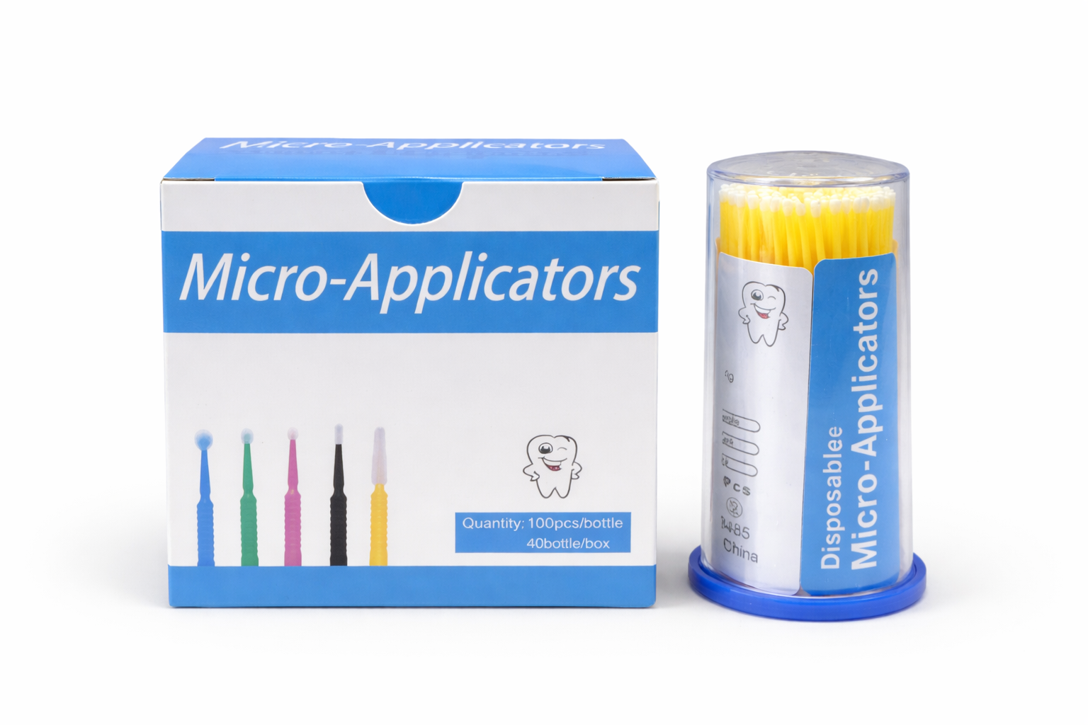 Micro-Brush Applicators – Disposable (100 pcs per Bottle, 4 Bottles per Box)
