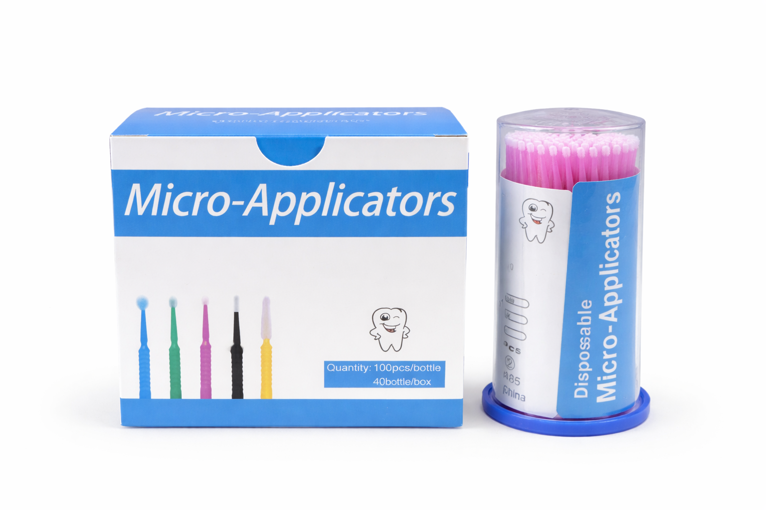 Micro-Brush Applicators – Disposable (100 pcs per Bottle, 4 Bottles per Box)