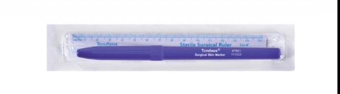 Skin Marker with Ruler Securline Gentian Violet Ink Sterile Full Size Tapered Tip ( Box of 10)
