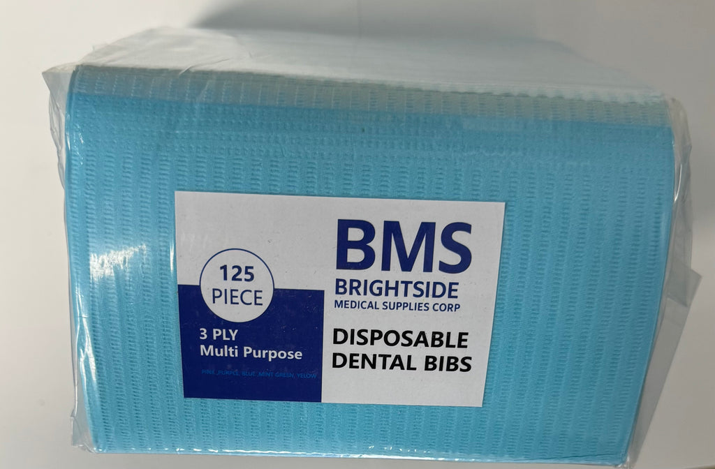 Patient Bibs 13″ × 18″ – 3-Ply Disposable (Case of 500)