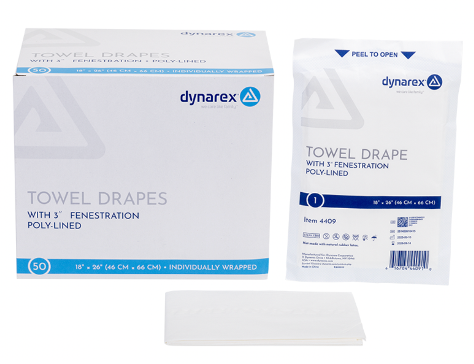 Disposable Towel Drapes Plain and Fenestrated-18 W x 26 L Inch - Sterile