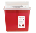 Sharps Container Prevent Translucent Red Base Horizontal Entry 1.25 Gallon