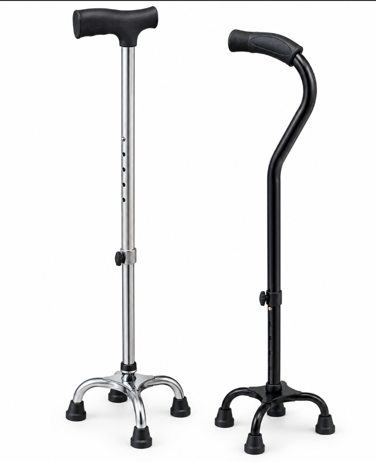 Adjustable Quad Cane – Four-Point Walking Support